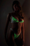 Glow In The Dark Lulu Bra and Eva Thong Set - Lingerie - TheGlowLingerie - TheGlowLingerie™️