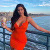 Sexy MiniOrange Dress Neon Sexy Club -  - TheGlowLingerie™️ - TheGlowLingerie™️