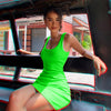 Sexy O-neck Mini Slim Dress Neon Sexy Club -  - TheGlowLingerie™️ - TheGlowLingerie™️