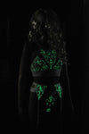 Glow in the Dark Lace Sassy Crop Top and Thong Set