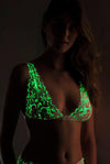 Glow In The Dark Coco Bra and High Charlie Brief Set - Lingerie - TheGlowLingerie - TheGlowLingerie™️